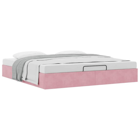 vidaXL Bedframe zonder matras 180x200 cm fluweel roze afbeelding2 - 1