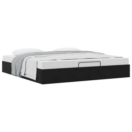 vidaXL Ottoman bedframe zonder matras 200x200 cm fluweel zwart afbeelding2 - 1