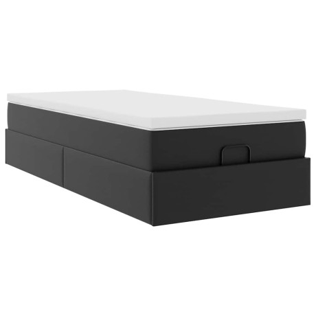 vidaXL Ottoman bed met matras 90x190 cm kunstleer zwart afbeelding2 - 1