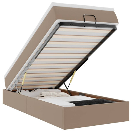 vidaXL Ottoman bed met matras 90x200cm kunstleer cappuccinokleurig afbeelding2 - 1