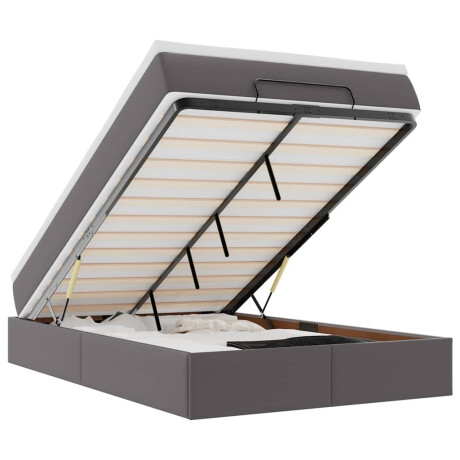 vidaXL Ottoman bed met matras 120x190 cm kunstleer grijs afbeelding2 - 1