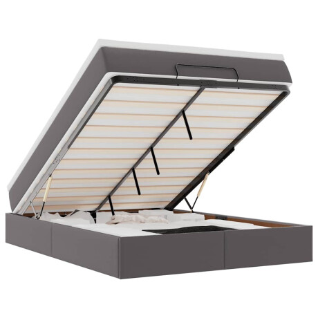 vidaXL Ottoman bed met matras 140x190cm kunstleer grijs afbeelding2 - 1