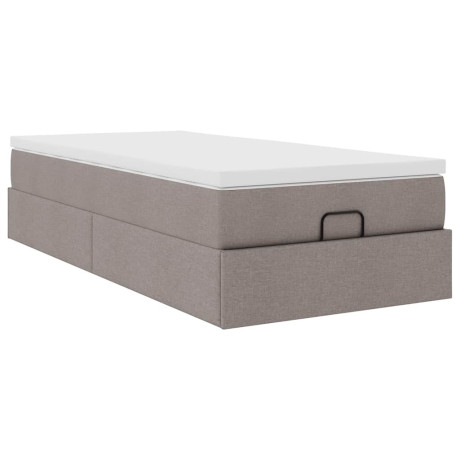 vidaXL Bedframe met matras 90x190cm stof taupe afbeelding2 - 1