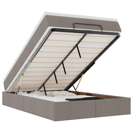 vidaXL Ottoman bed met matras 120x190 cm stof taupe afbeelding2 - 1