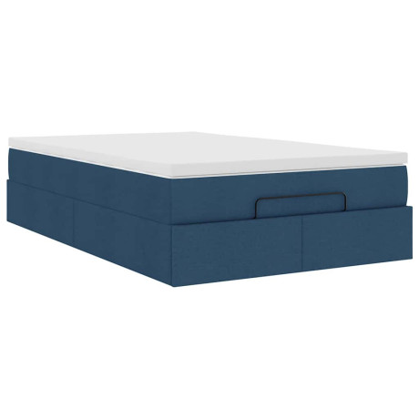 vidaXL Ottoman bed met matras 120x190 cm stof blauw afbeelding2 - 1