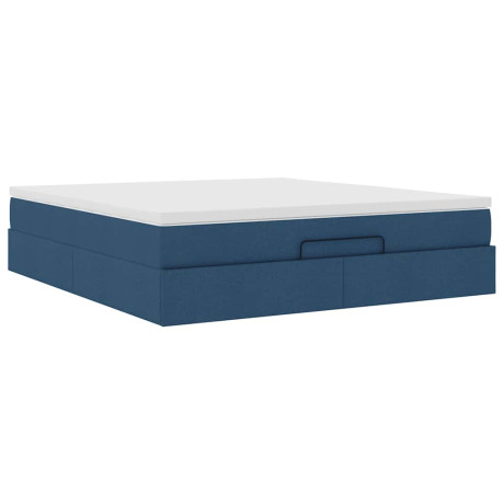 vidaXL Bedframe met matras 180x200cm stof blauw afbeelding2 - 1