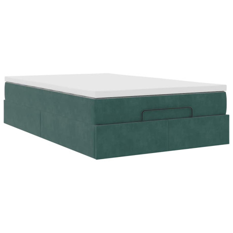 vidaXL Ottoman bed met matras 120x200cm fluweel donkergroen afbeelding2 - 1