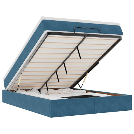 vidaXL Ottoman bed met matras 140x200cm fluweel donkerblauw afbeelding2 - 1