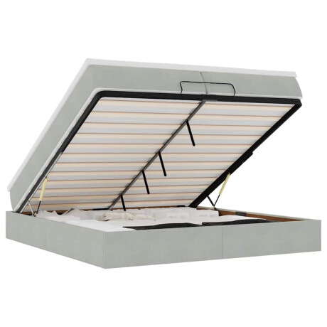 vidaXL Ottoman bed met matrassen 200x200cm fluweel lichtgrijs afbeelding2 - 1