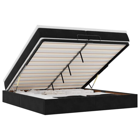 vidaXL Ottoman bed met matrassen 200x200cm fluweel zwart afbeelding2 - 1