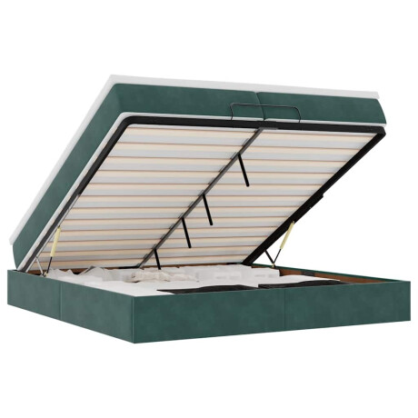 vidaXL Ottoman bed met matrassen 200x200cm fluweel donkergroen afbeelding2 - 1
