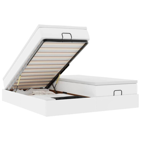 vidaXL Ottoman bed met matrassen 160x200cm kunstleer wit afbeelding2 - 1