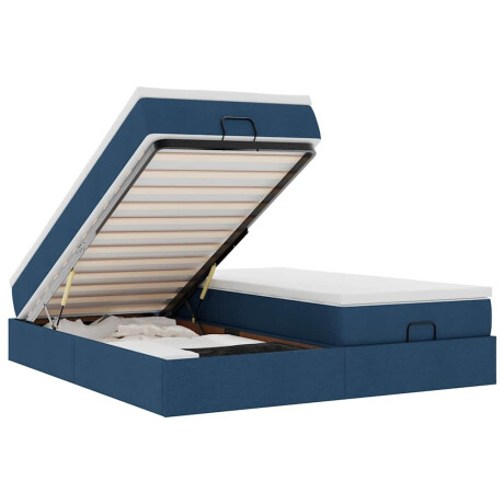 vidaXL Ottoman bed met matrassen 160x200cm stof blauw afbeelding2 - 1