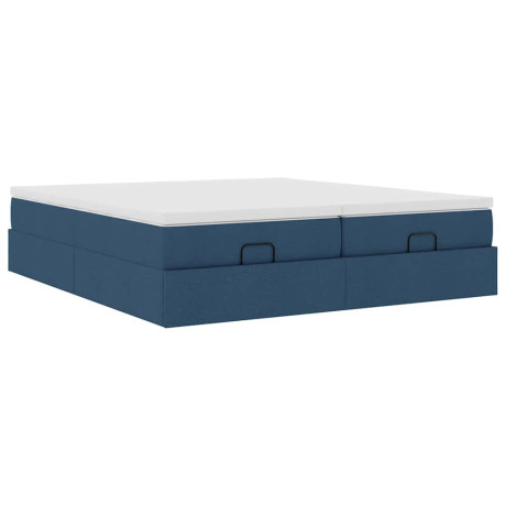 vidaXL Bedframe met matrassen 180x200cm stof blauw afbeelding2 - 1