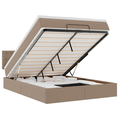 vidaXL Ottoman bed met matras 140x200cm kunstleer cappuccinokleurig afbeelding2 - 1