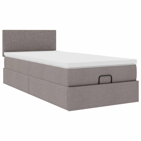 vidaXL Bedframe met matras 90x190cm stof taupe afbeelding2 - 1