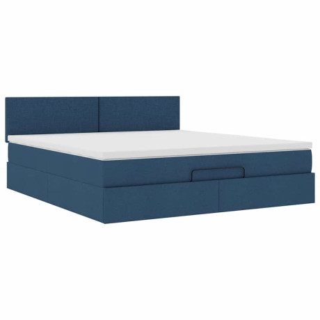 vidaXL Bedframe met matras 160x200cm stof blauw afbeelding2 - 1