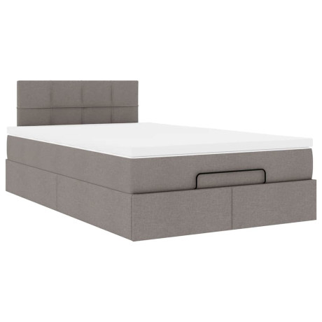 vidaXL Bedframe met matras 120x190 cm stof taupe afbeelding2 - 1