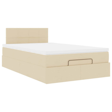 vidaXL Bedframe met matras 120x190cm stof crèmekleurig afbeelding2 - 1