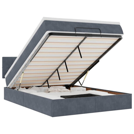 vidaXL Ottoman bed met matras 140x200cm fluweel donkergrijs afbeelding2 - 1
