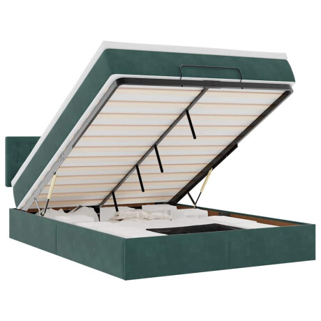 vidaXL Ottoman bed met matras 140x190cm fluweel donkergroen afbeelding2 - 1