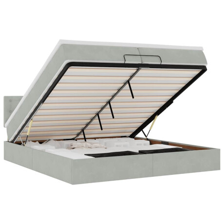 vidaXL Ottoman bed met matras 200x200 cm fluweel lichtgrijs afbeelding2 - 1