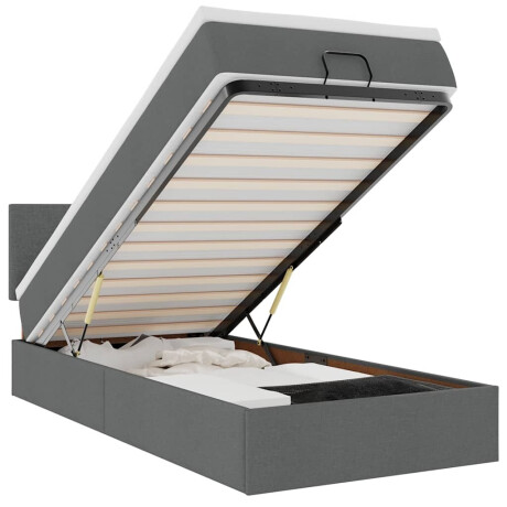 vidaXL Bed poef met matras en LED's stof 80x200 cm donkergrijs afbeelding2 - 1