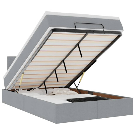vidaXL Ottoman bed met matras en LED's 120x190 cm stof lichtgrijs afbeelding2 - 1