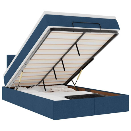 vidaXL Bed poef met matras en LED's 120x190 cm stof blauw afbeelding2 - 1