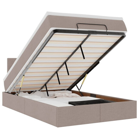 vidaXL Ottoman bed met matras en LED's 120x200cm stof taupe afbeelding2 - 1