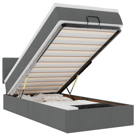 vidaXL Bed poef met matras en LED's stof 80x200 cm donkergrijs afbeelding2 - 1