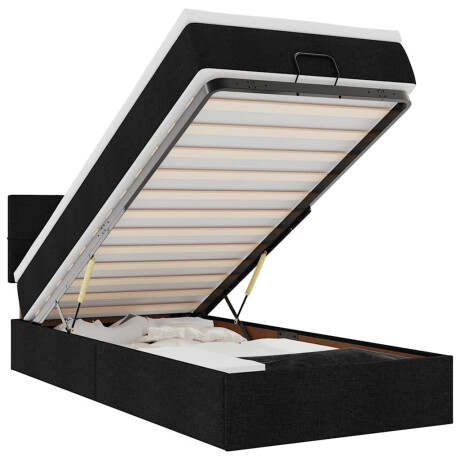 vidaXL Bed poef met matras en LED's 80x200 cm stof zwart afbeelding2 - 1