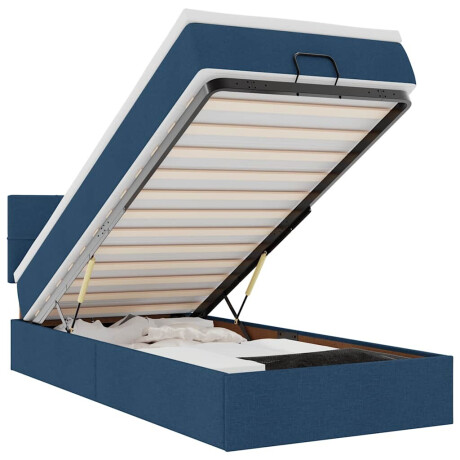 vidaXL Bed poef met matras en LED's 90x200 cm stof blauw afbeelding2 - 1