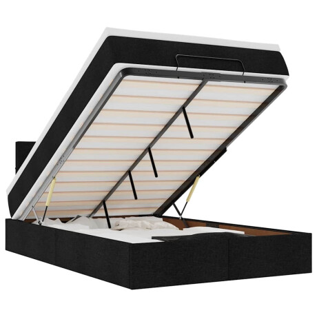 vidaXL Bed poef met matras en LED's 120x190 cm stof zwart afbeelding2 - 1