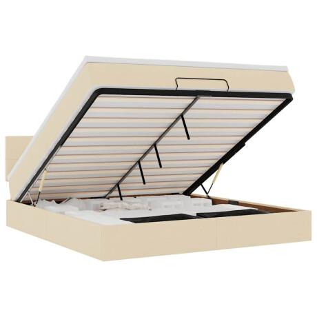 vidaXL Ottoman bed met matras en LED's 160x200cm stof crèmekleurig afbeelding2 - 1