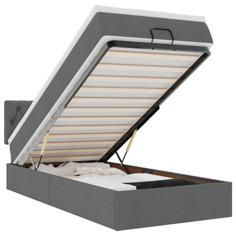 vidaXL Bed poef met matras en LED's stof 80x200 cm donkergrijs afbeelding2 - 1