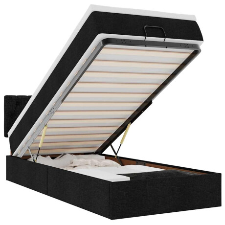 vidaXL Bed poef met matras en LED's 80x200 cm stof zwart afbeelding2 - 1