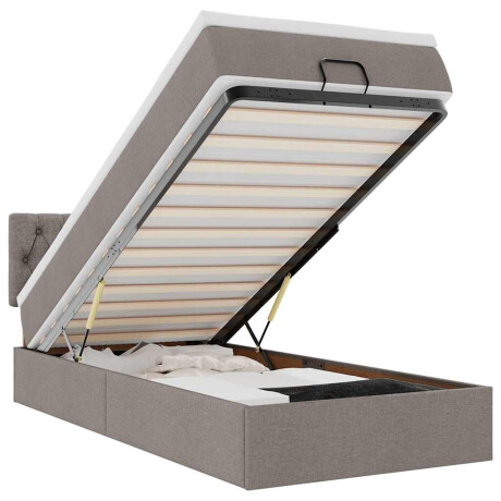 vidaXL Ottoman bed met matras en LED's 90x190cm stof taupe afbeelding2 - 1