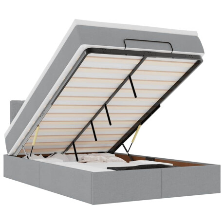 vidaXL Ottoman bed met matras en LED's 120x190 cm stof lichtgrijs afbeelding2 - 1