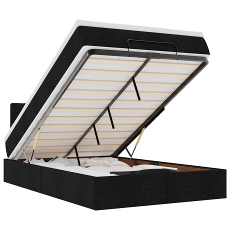 vidaXL Bed poef met matras en LED's 120x190 cm stof zwart afbeelding2 - 1