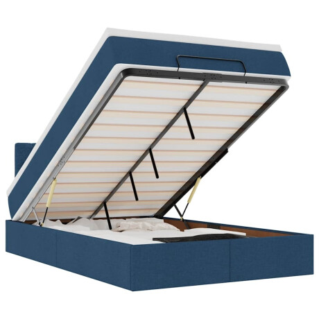 vidaXL Bed poef met matras en LED's 120x190 cm stof blauw afbeelding2 - 1