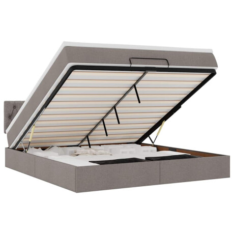 vidaXL Ottoman bed met matras en LED's 160x200cm stof taupe afbeelding2 - 1