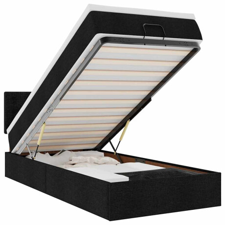 vidaXL Bed poef met matras en LED's 80x200 cm stof zwart afbeelding2 - 1