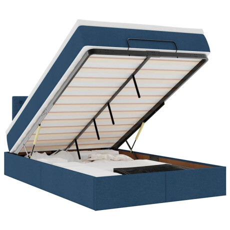 vidaXL Bed poef met matras en LED's 120x190 cm stof blauw afbeelding2 - 1