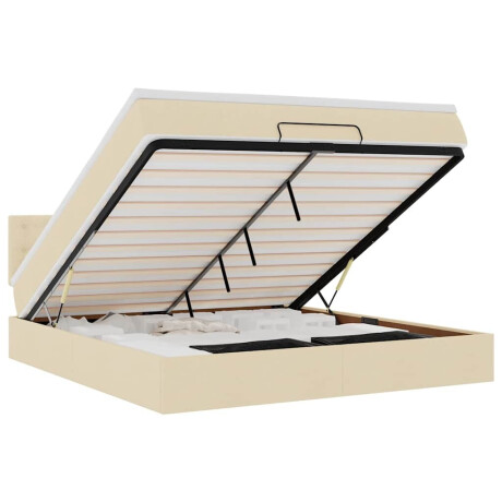 vidaXL Ottoman bed met matras en LED's 160x200cm stof crèmekleurig afbeelding2 - 1
