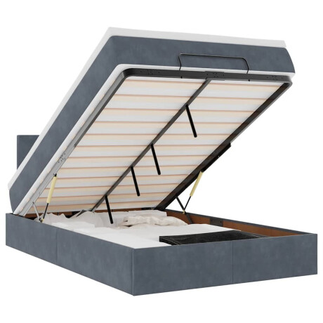 vidaXL Bed poef met matras en LED's 120x190 cm fluweel donkergrijs afbeelding2 - 1