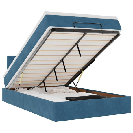 vidaXL Bed poef met matras en LED's 120x190 cm fluweel donkerblauw afbeelding2 - 1