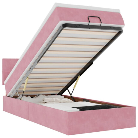 vidaXL Bed poef met matras en LED's 80x200 cm fluweel roze afbeelding2 - 1