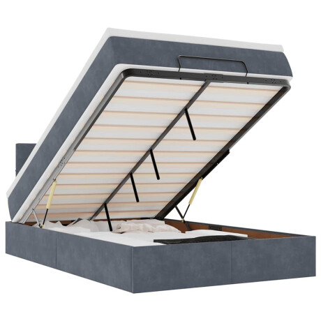 vidaXL Bed poef met matras en LED's 120x190 cm fluweel donkergrijs afbeelding2 - 1