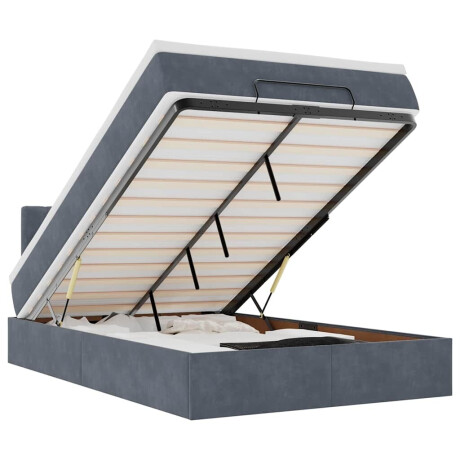 vidaXL Bed poef met matras en LED's 120x190 cm fluweel donkergrijs afbeelding2 - 1